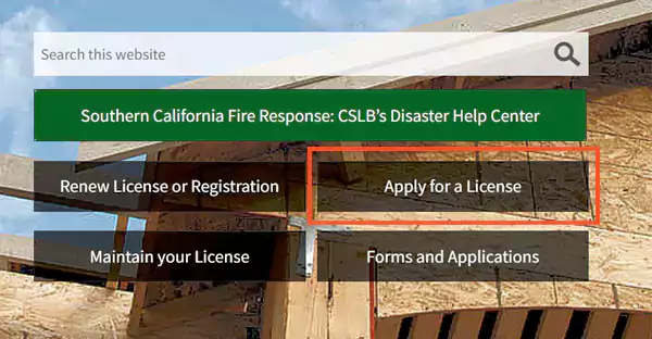 Applying for license on CSLB