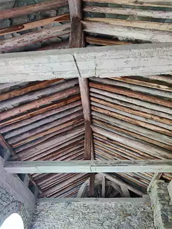 Rural Shed Roof Frame from Inside