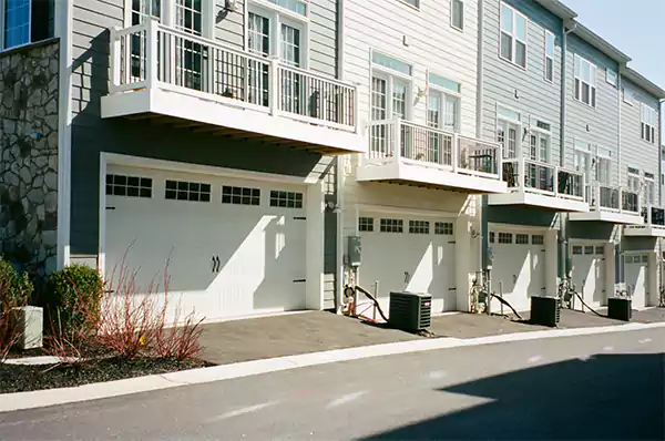 The row of townhouses with shared walls on either side