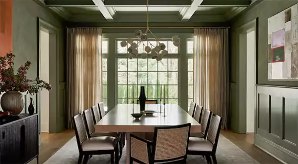 Color drenching in the dining room