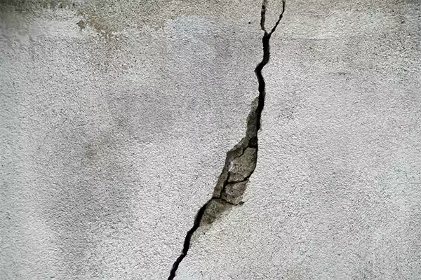Major Crack Running Through the House Wall