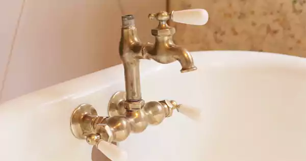 Unlacquered Brass Bath Taps