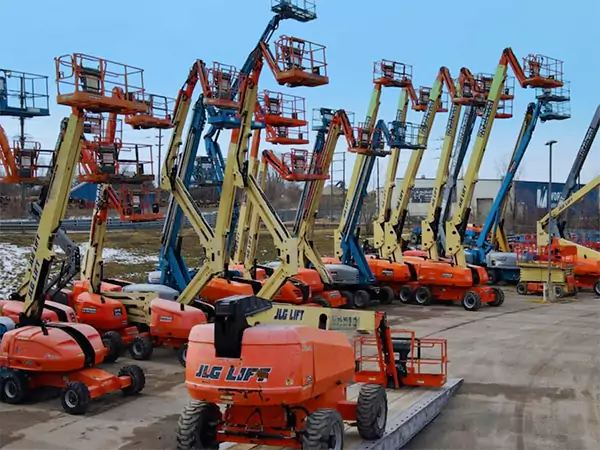 A Fleet of Boom Lifts