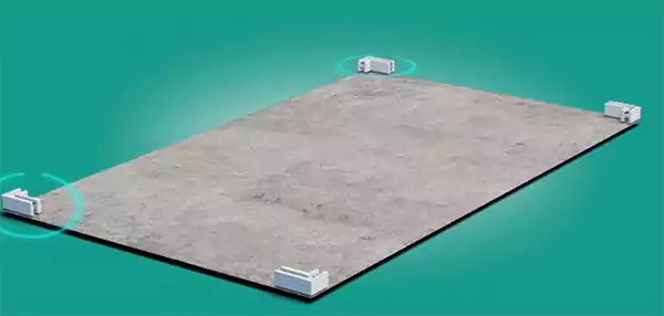 Setting up the corner areas first for straight lines