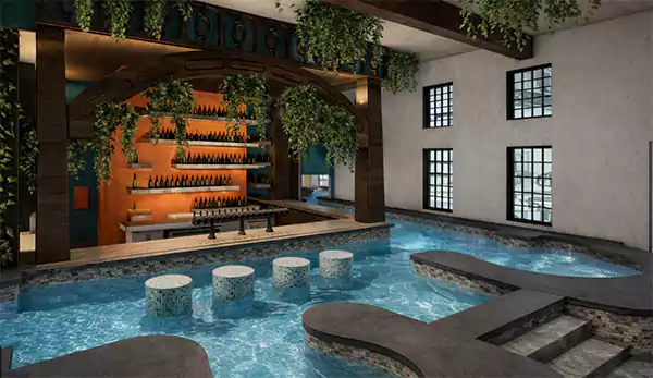 The Serpents Bay Pool and Bar Facility in the Resort