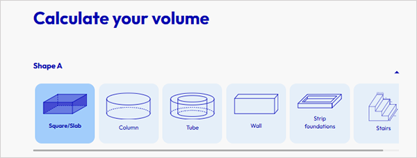 CEMEX Ready Mix Concrete Calculator covers all the major shapes