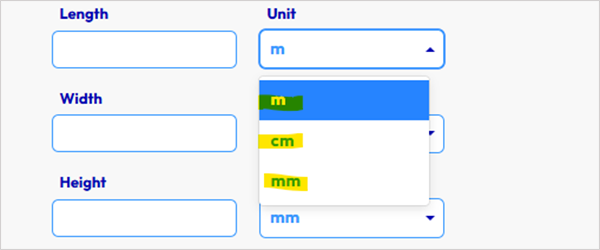 CEMEX Ready Mix Concrete Calculator only featuring m, cm, and mm units of measurement