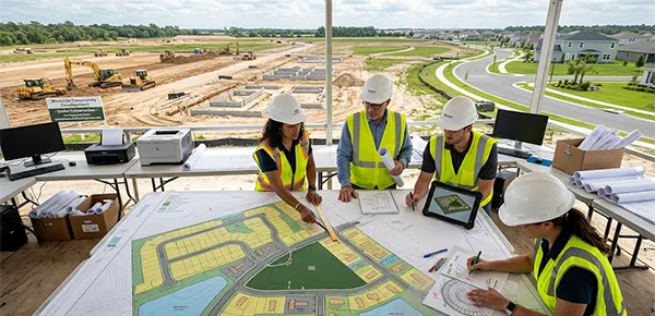 Construction professionals involved in site planning and design