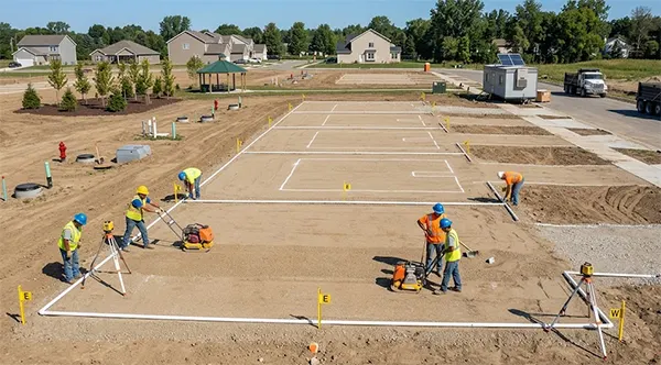 Final preparation on a well-cleared plot after land development