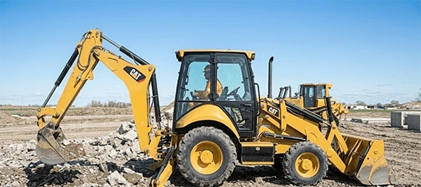 A backhoe loader