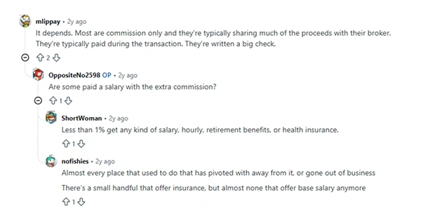 Salaried Real Estate Agents Not Common