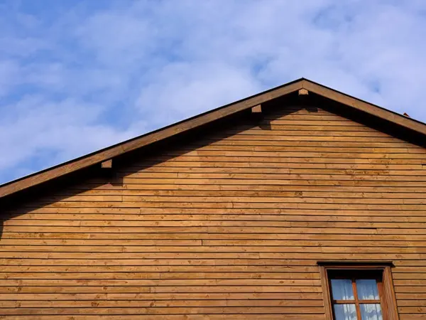 a house with wood siding