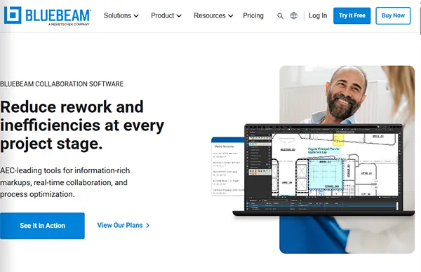 Bluebeam official website interface