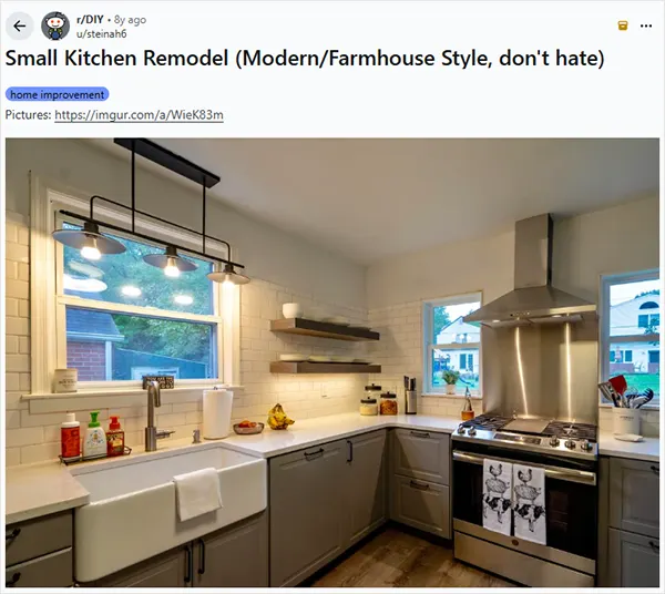Reddit query about small kitchen remodelling