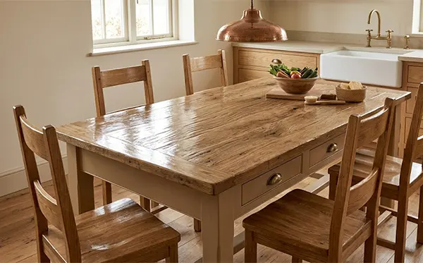 a wooden table